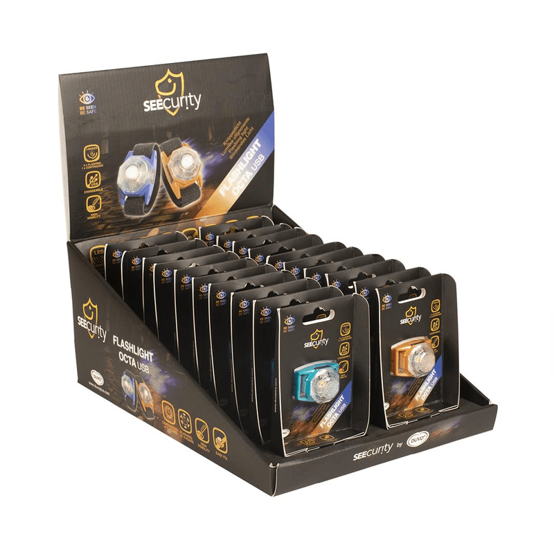 Hundelykt Flashlight octa USB Blå/Orange